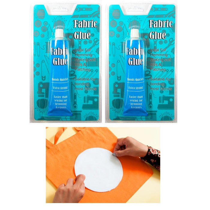 2 Fabric Glue Permanent Strong Adhesive No Sew Fabric Craft Textile Ge —  AllTopBargains